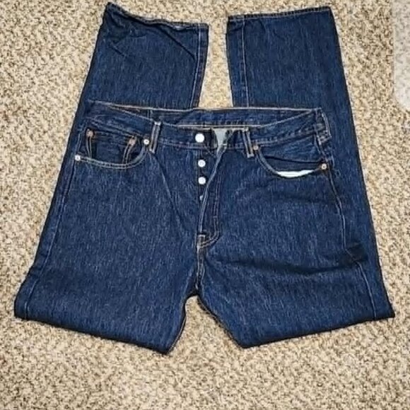 Mens button fly Levis 501  jeans  34x32 - Picture 2 of 6